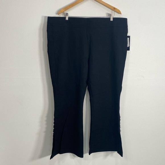 Slim Factor by Investments Kick Flare Pants  3X Black - Picture 1 of 11